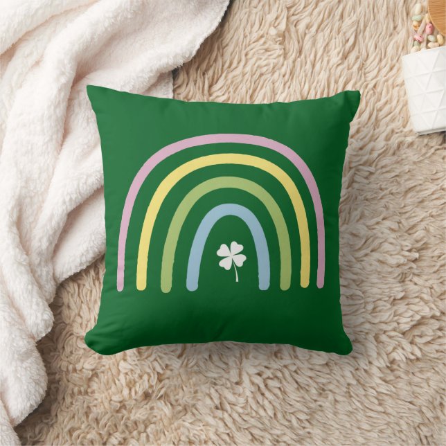 Four Leaf Clover Rainbow St Patrick's Day  Cushion (Blanket)