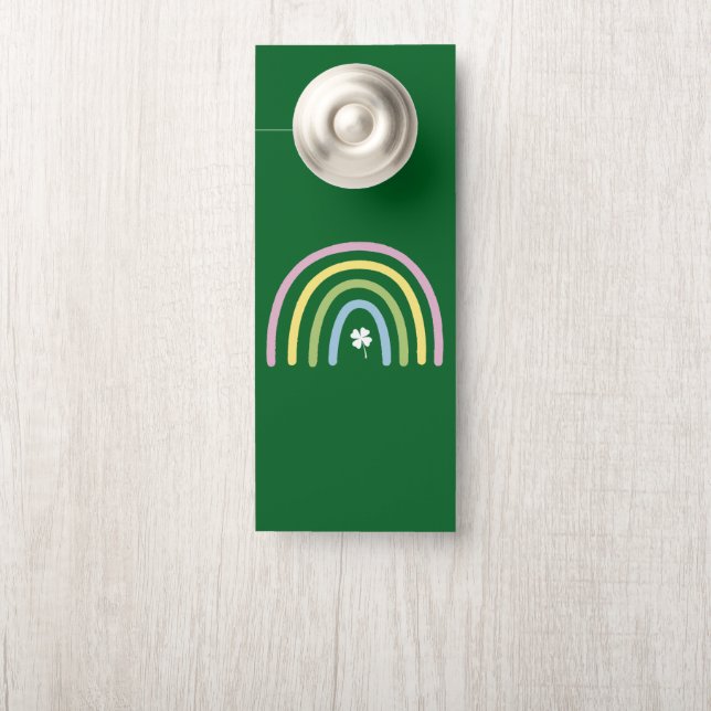 Four Leaf Clover Rainbow St Patrick's Day  Door Hanger (On Knob)