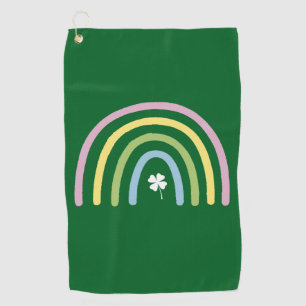 Four Leaf Clover Rainbow St Patrick's Day Golf Towel