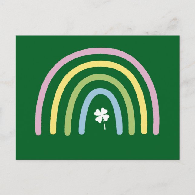 Four Leaf Clover Rainbow St Patrick's Day  Postcard (Front)