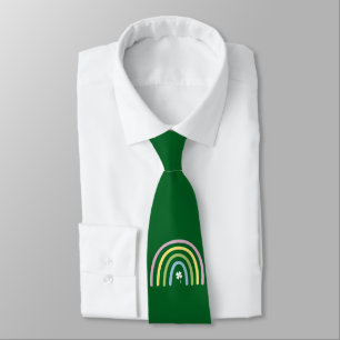 Four Leaf Clover Rainbow St Patrick's Day  Tie