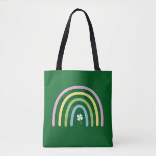 Four Leaf Clover Rainbow St Patrick's Day Tote Bag