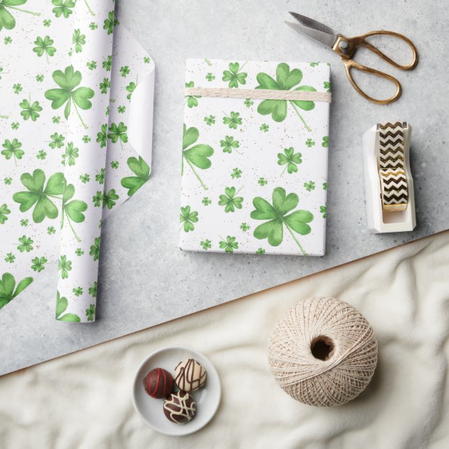 Four Leaf Clover Shamrock Wrapping Paper (Crafts)