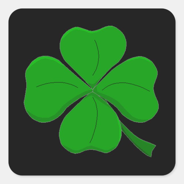 "Four Leaf Clover" Square Sticker (Front)