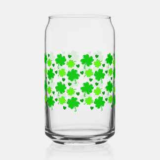 Four Leaf Clover St. Patrick's Day Can Glass