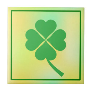 Four Leaf Clover St. Patrick's Day Design-87906 Ceramic Tile