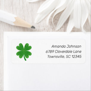 Four Leaf Clover St. Patrick's Day Return Address Label