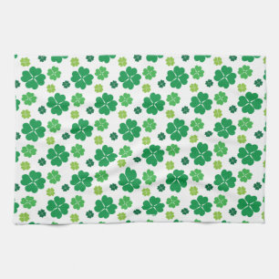 Four Leaf Clover St Patricks Day Tea Towel