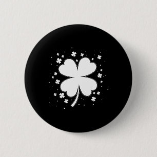 Four Leaf Clover Vintage Saint Patrick Day Gift 6 Cm Round Badge