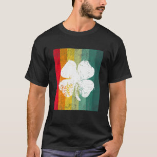 Four Leaf Clover Vintage Saint Patrick Day Gift T-Shirt