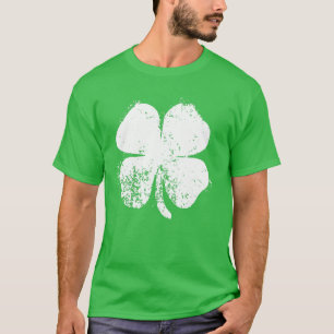 Four Leaf Clover Vintage Saint Patrick Day Gift T-Shirt