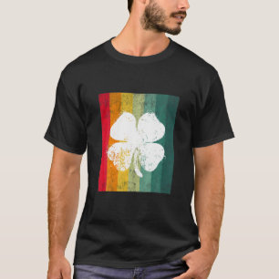 Four Leaf Clover Vintage Saint Patrick Day Gift T-Shirt