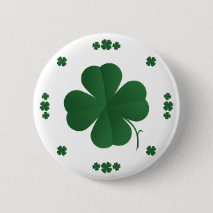 Four Leaf Clovers 6 Cm Round Badge