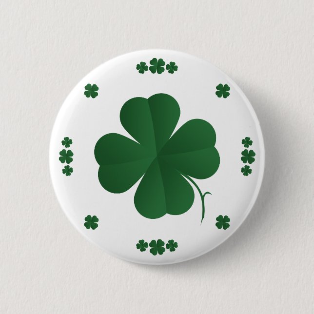 Four Leaf Clovers 6 Cm Round Badge (Front)