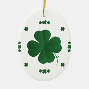 Four Leaf Clovers Ceramic Ornament