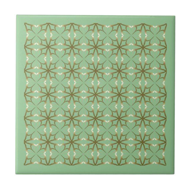 Four-Leaf Clovers Ceramic Tile (Front)