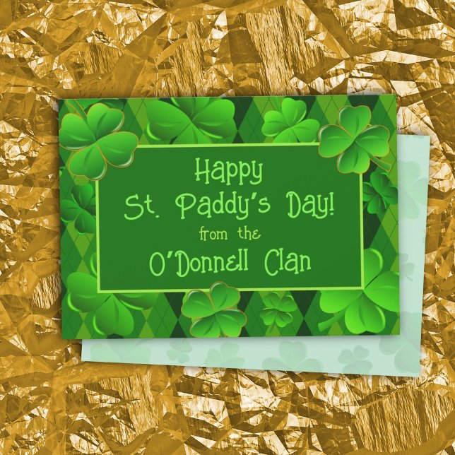 Four Leaf Clovers Happy St. Paddys Day Card (Creator Uploaded)