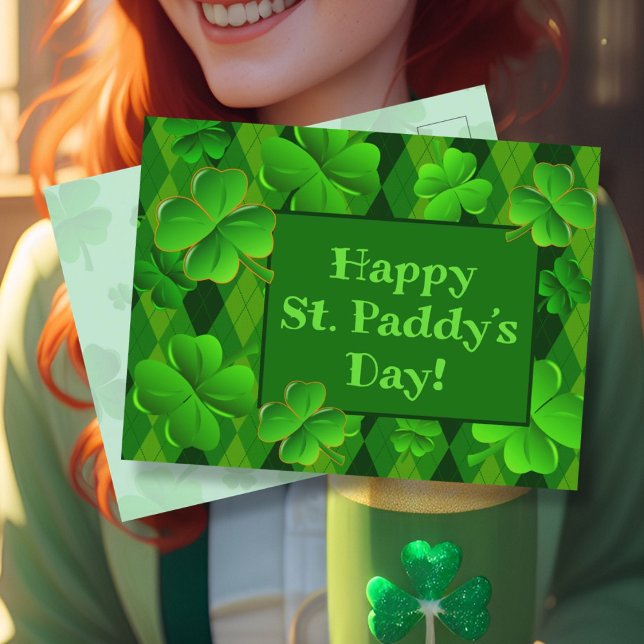 Four Leaf Clovers Happy St. Paddys Day  Postcard (Creator Uploaded)