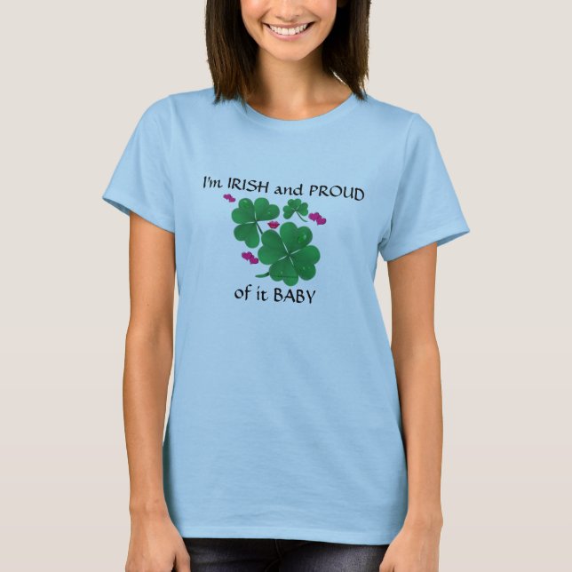 Four leaf clovers, lips, two pink hearts, two p... T-Shirt (Front)
