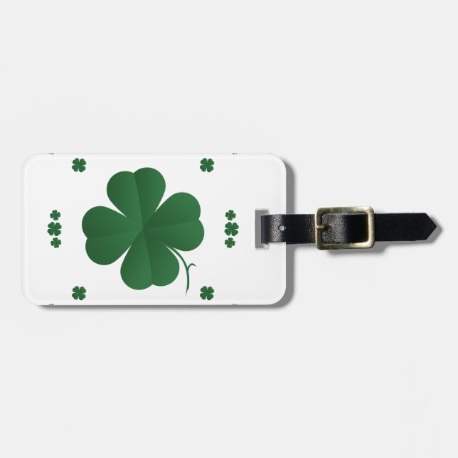 Four Leaf Clovers Luggage Tag (Front Horizontal)