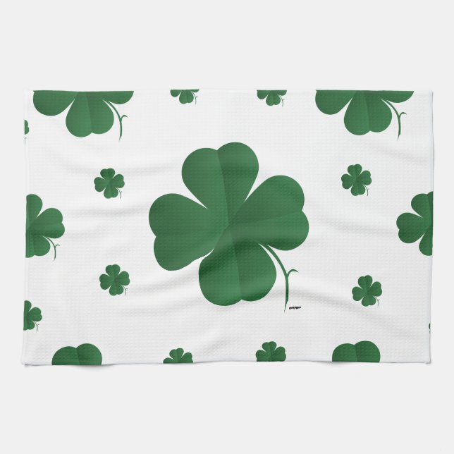 Four Leaf Clovers - multi Tea Towel (Horizontal)