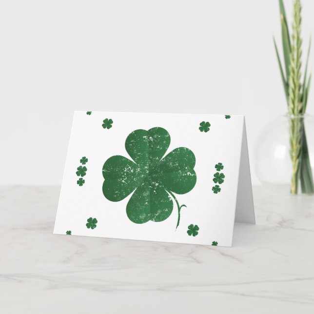Four Leaf Clovers - vintage style Card (Front)