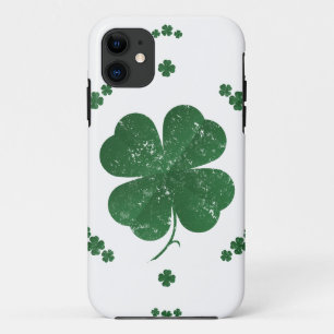 Four Leaf Clovers - vintage style iPhone 11 Case