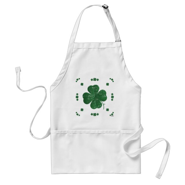 Four Leaf Clovers - vintage style Standard Apron (Front)