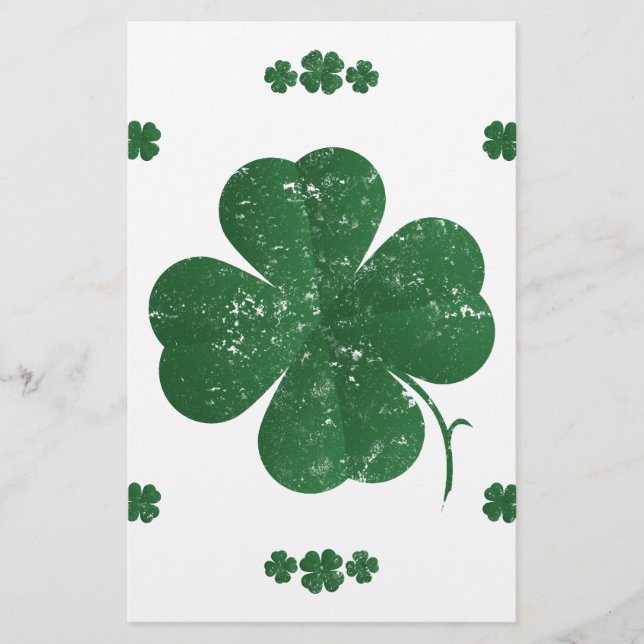 Four Leaf Clovers - vintage style Stationery (Front)