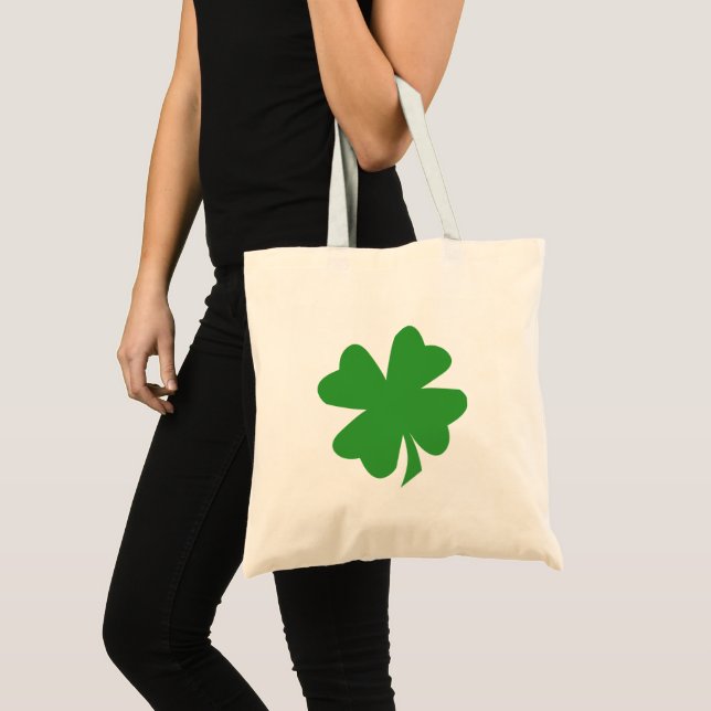 Four leaf green clover tote bag (Front (Product))