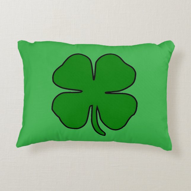 Four Leaf Love Accent Pillow (Back)