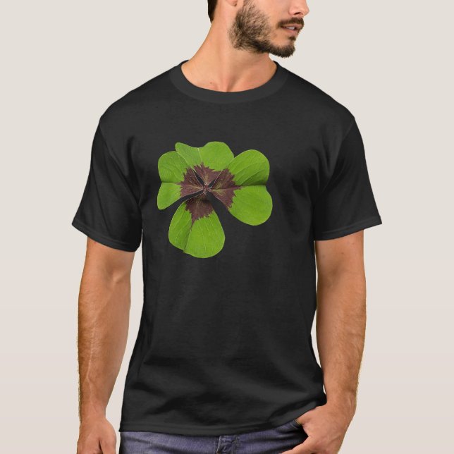 Four Leaf Lucky C St Patricks Day Good Luck Charm T-Shirt (Front)