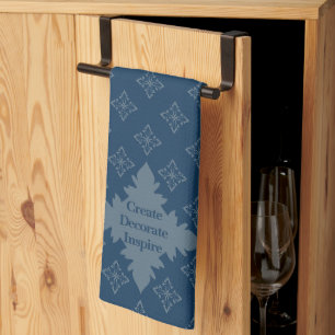Four Leaf Rosette Airforce Blue Foulard Pattern Th Tea Towel