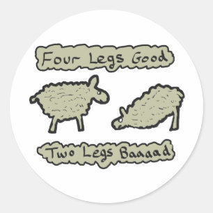 Four Legs Good Classic Round Sticker