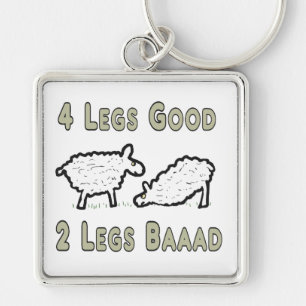 Four Legs Good Funny Sheep Pun Key Ring