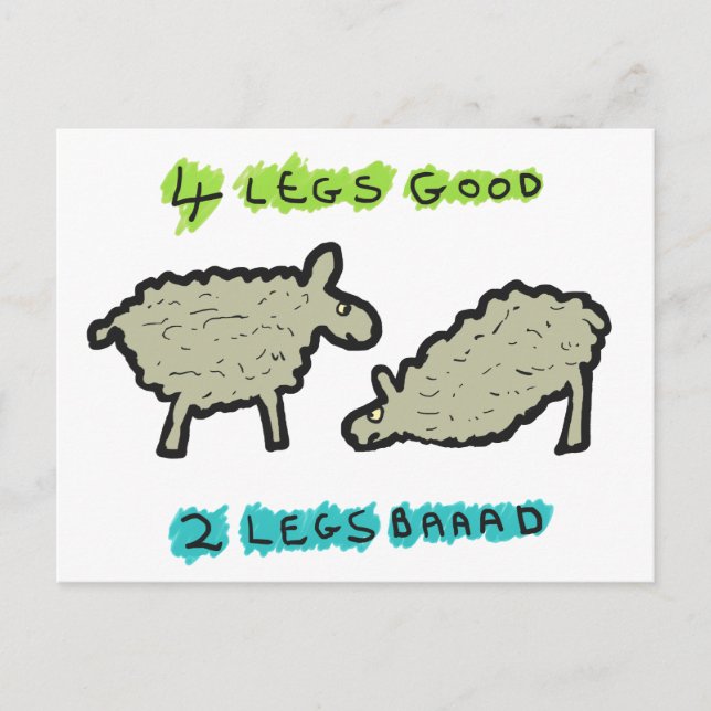 Four Legs Good Postcard (Front)