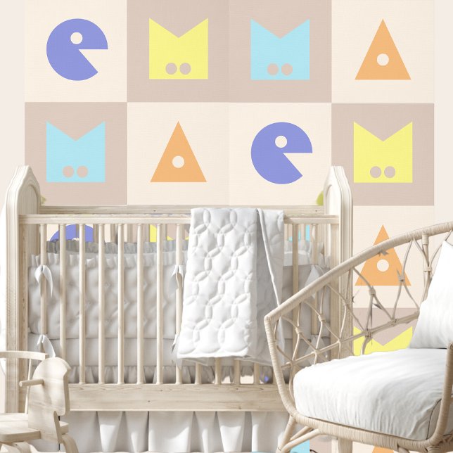 Four letter baby name nursery decor wallpaper  (Creator Uploaded)