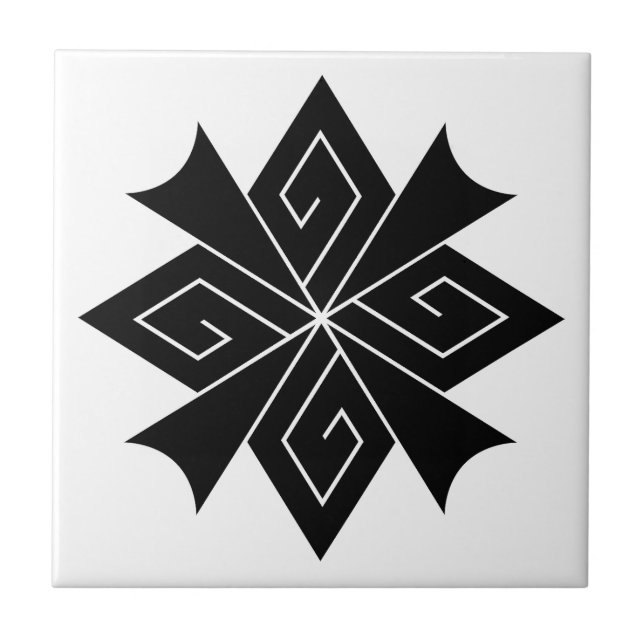 Four lightning bolts with thunderclaps ceramic tile (Front)