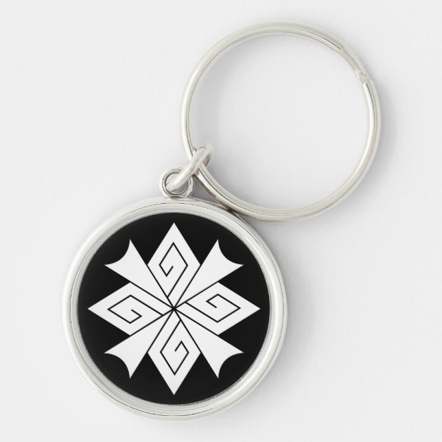 Four lightning bolts with thunderclaps key ring (Front)