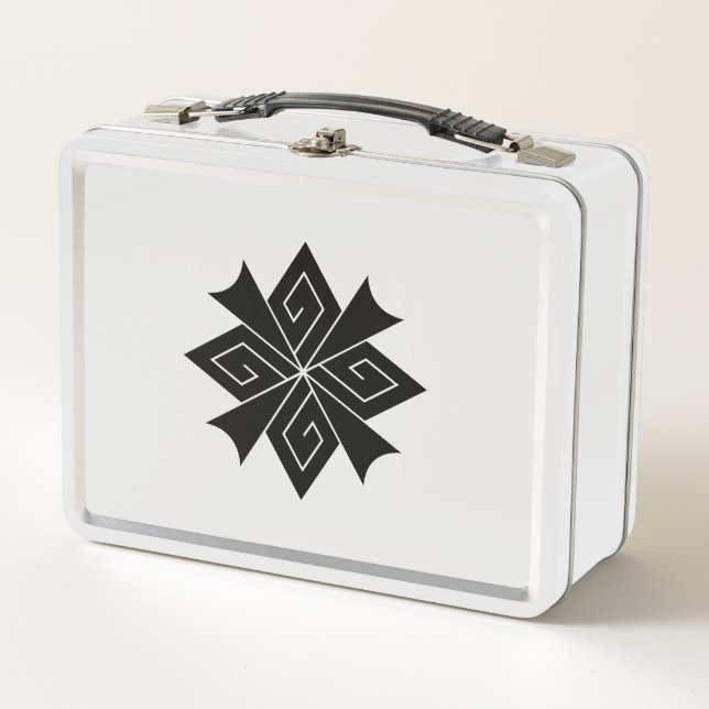 Four lightning bolts with thunderclaps metal lunch box (Front)