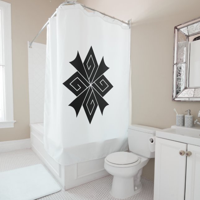 Four lightning bolts with thunderclaps shower curtain (In Situ)