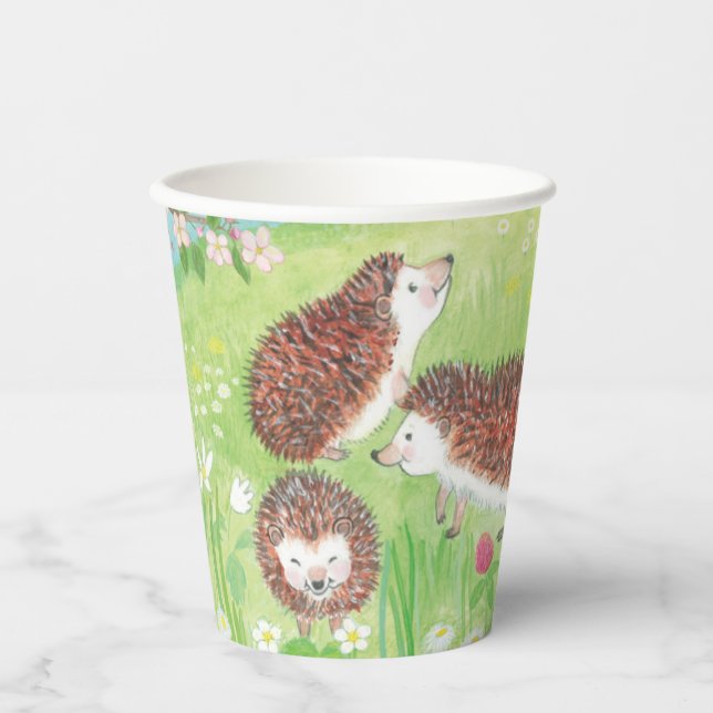 Four Little Hedgehogs in the Flowering Meadow Paper Cups (Front)