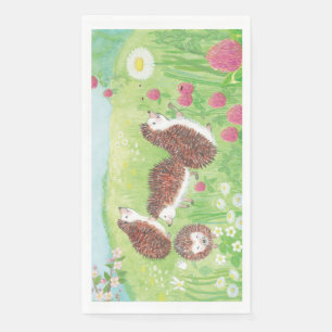 Four Little Hedgehogs in the Meadow Napkin
