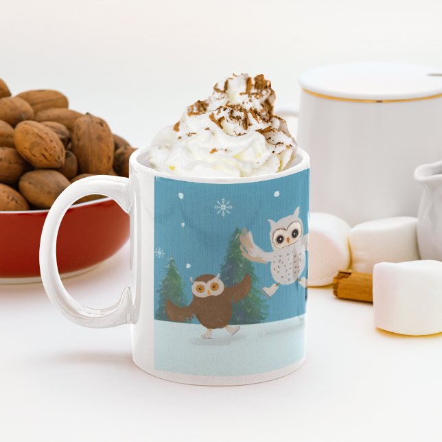 Four Little Owls Going Ice Skating  Coffee Mug (Creator Uploaded)