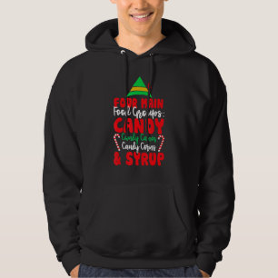 Four Main Food Groups Elf Buddy Christmas Pajama Hoodie