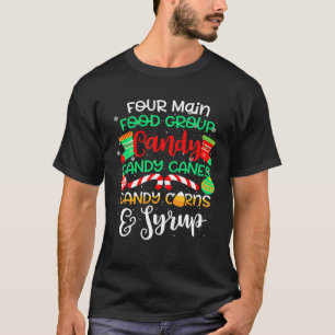Four Main Food Groups Elf Buddy Christmas Pajama X T-Shirt