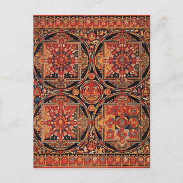 Four Mandalas Postcard (Front)