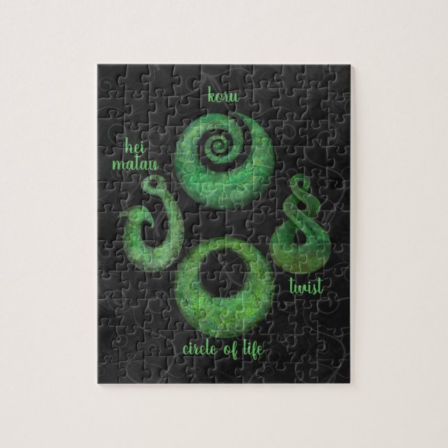 Four Maori symbols Jigsaw Puzzle (Vertical)