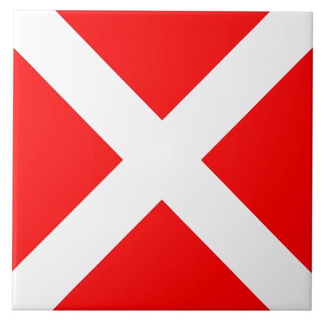 four maritime nautical alphabet number symbol flag ceramic tile (Front)