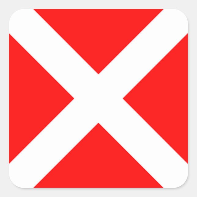 four maritime nautical alphabet number symbol flag square sticker (Front)